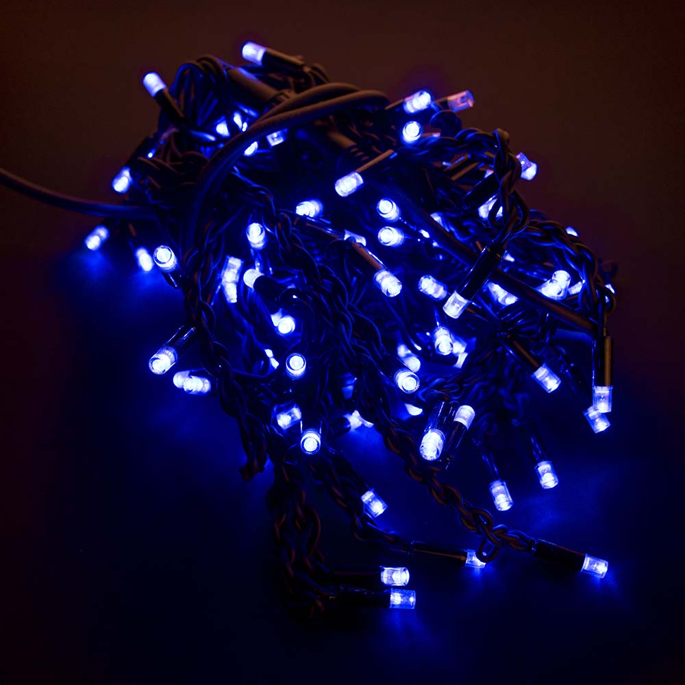 

Гирлянда новогодняя уличная "Нить" 120 LED 10м синяя