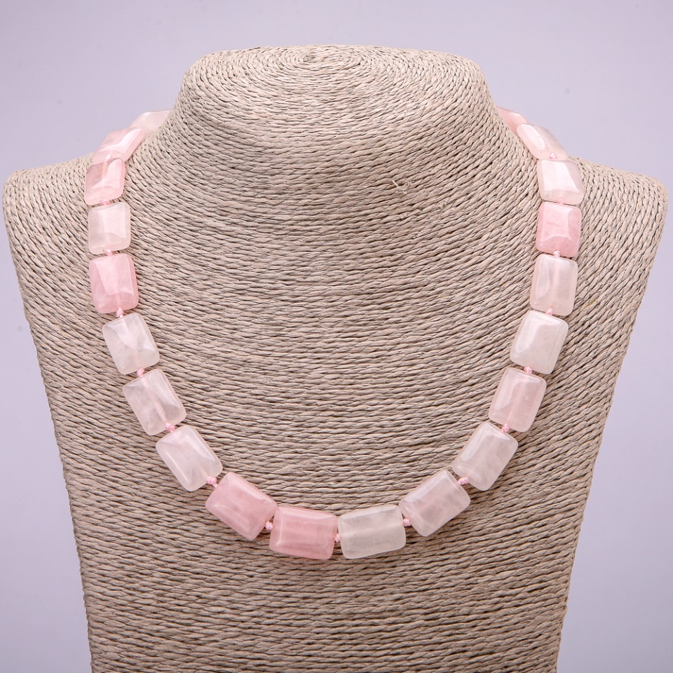 

Бусы из натурального камня Розовый Кварц прямоугольник, диаметр 13х18мм, длина 48см, ida41383