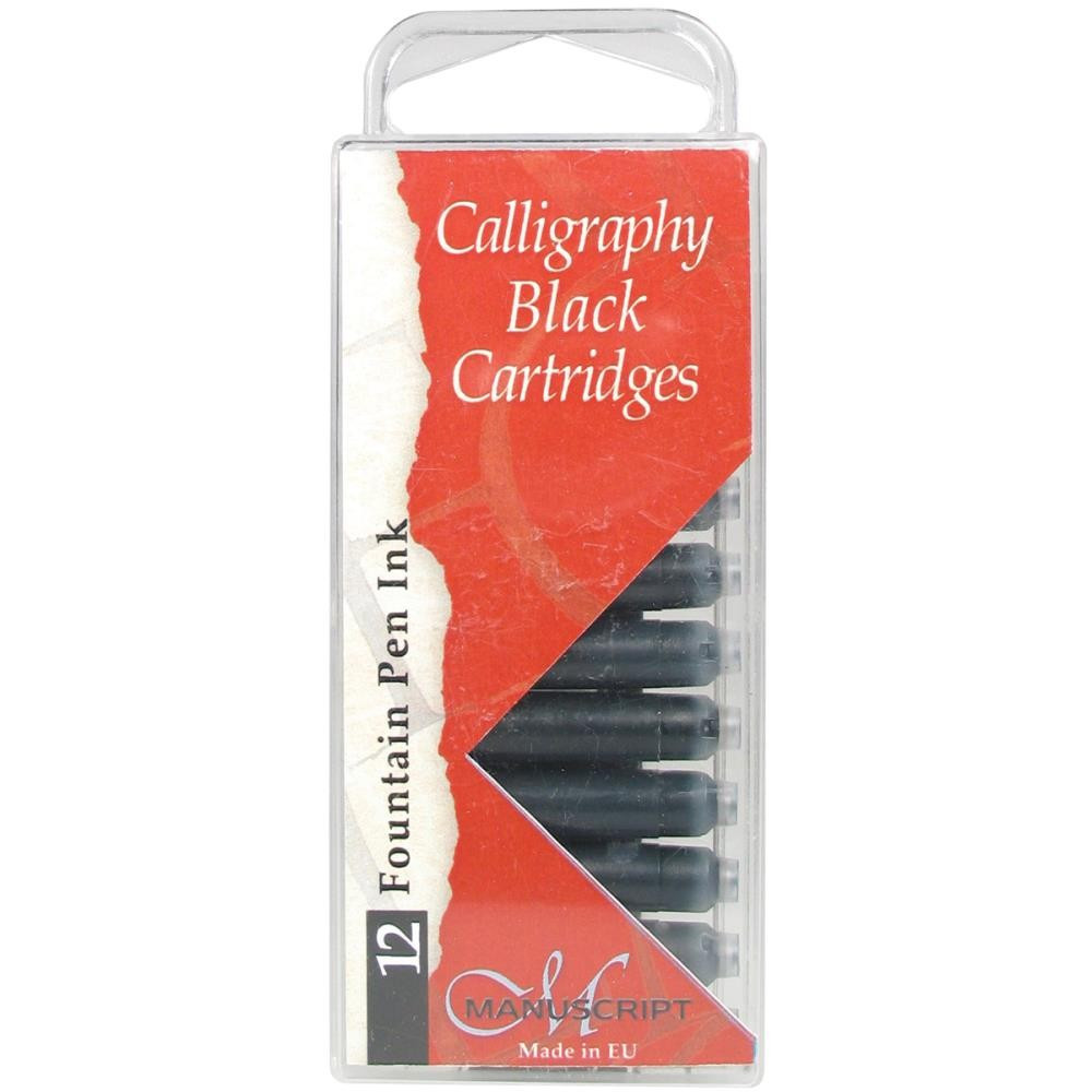 

Сменные картриджи с чернилами в перьевую ручку Manuscript Fountain Pen Ink Cartridges 12шт, Black