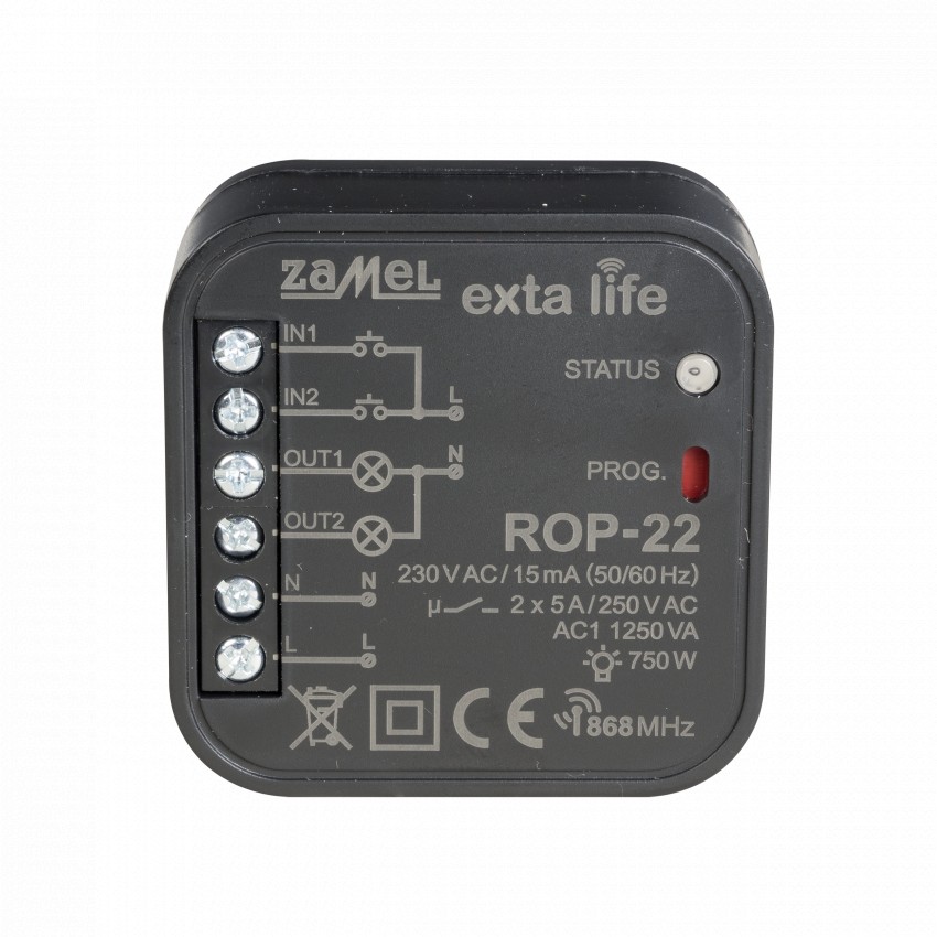 

Приемник для освещения двухканальный ZAMEL Exta Life ROP-22
