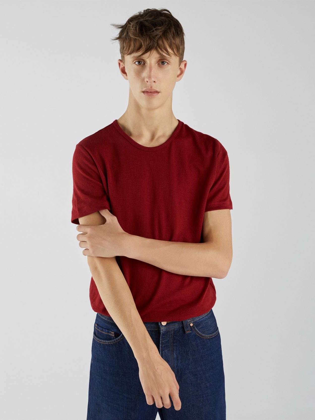 

Футболка Bershka 7977/296/122-ACUK L Бордовая