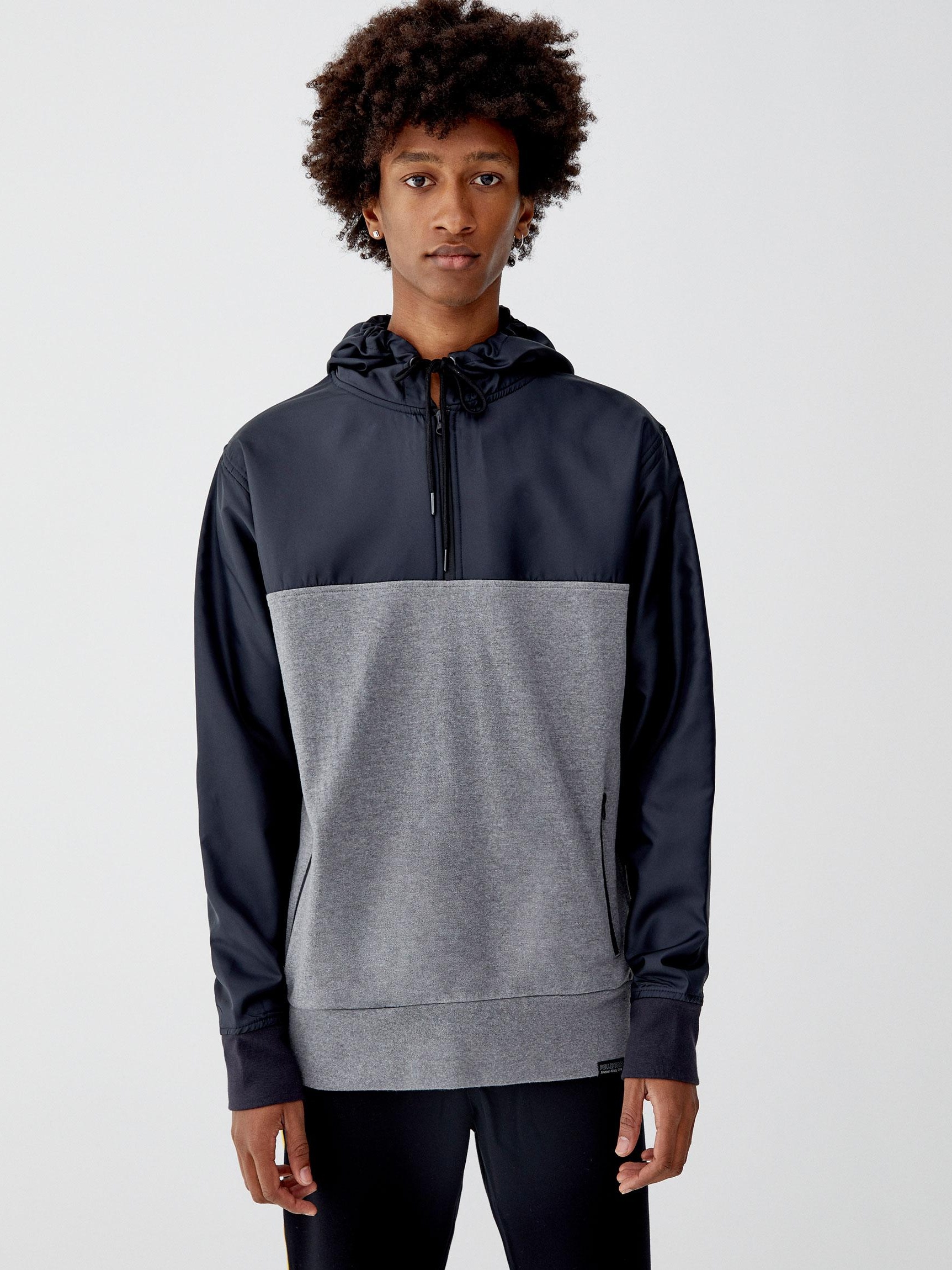 

Худи Pull & Bear 9595/512/401-AANT L Черное-серое