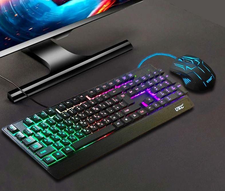 

Комплект проводная клавиатура и мышка с LED подсветкой KEYBOARD UKC 4958