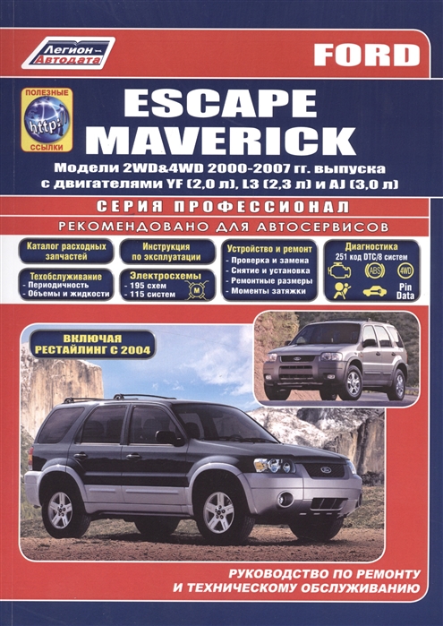 

Ford Escape / Maverick. Модели 2000-2007 гг. выпуска. Руководство по эксплуатации ремонту и техническому обслуживанию