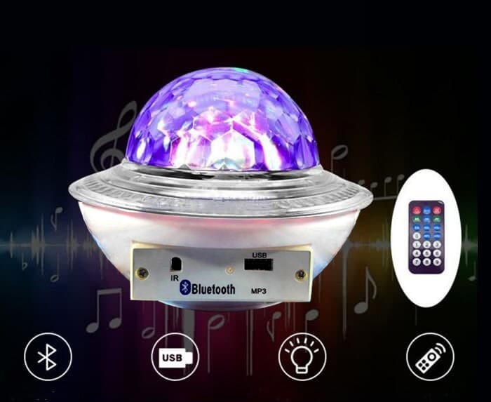 

Светомузыка диско шар Magic Ball Music MP3 плеер с bluetooth и пультом ДУ Белый