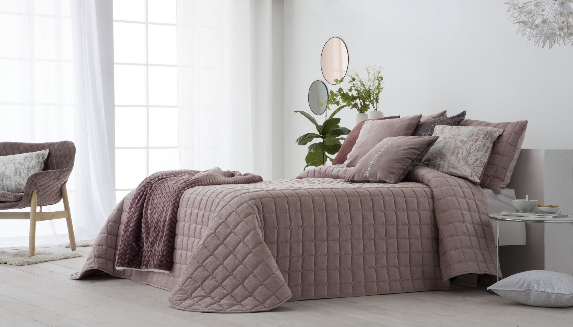 

Покрывало стеганое Antilo MARINEL Rose 250x270 розовое