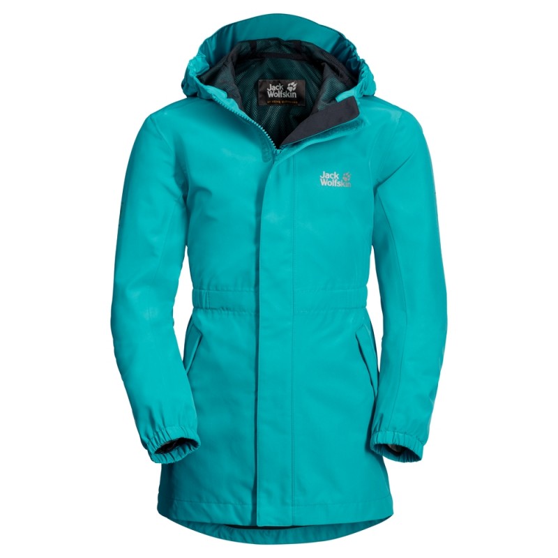 

Плащ HIDDEN FALLS JACKET GIRLS Jack Wolfskin 1607711-1105 104 Бирюзовый