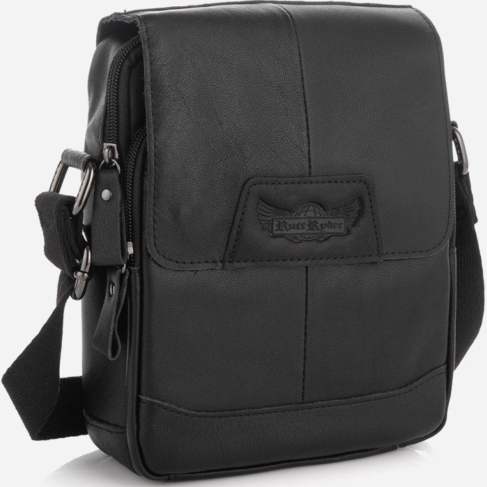 

Мужская сумка кожаная Tiding Bag RR-9033-6A Черная