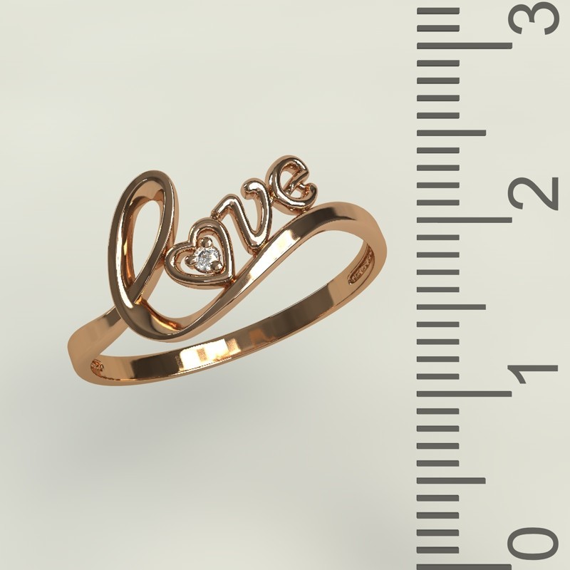 

Золотое кольцо Love 6688 Размер 18