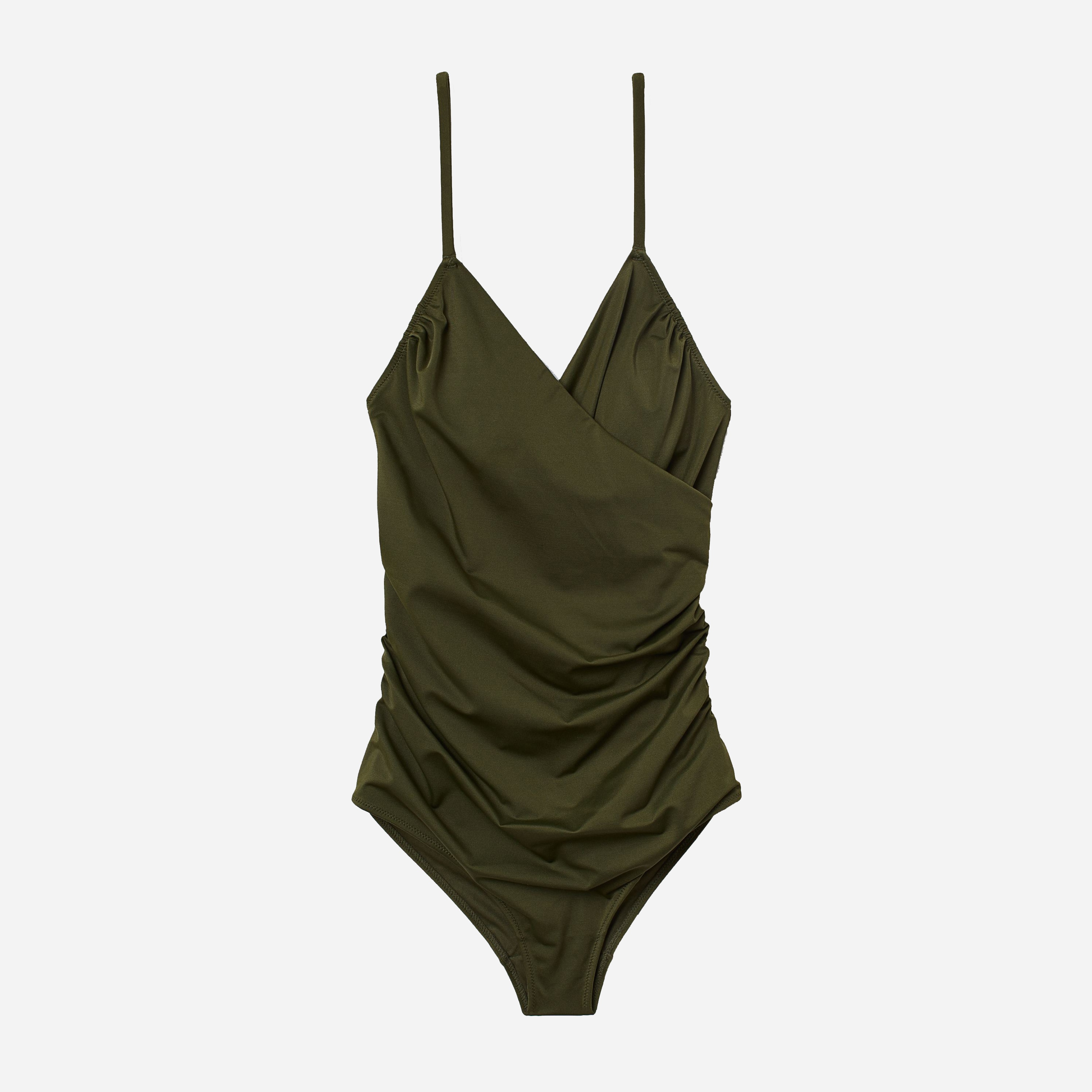 

Купальник слитный женский H&M 0188183-9 40 Темно-зеленый