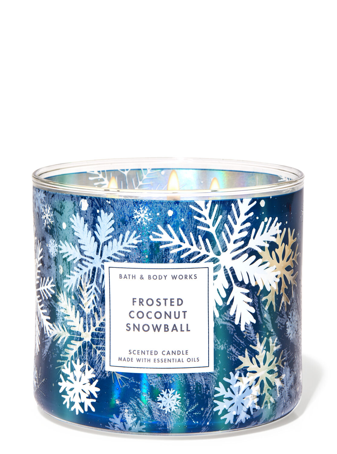 

Свеча ароматизированная FROSTED COCONUT SNOWBALL Bath & Body Works BBW0050W 411 г Темно-синий