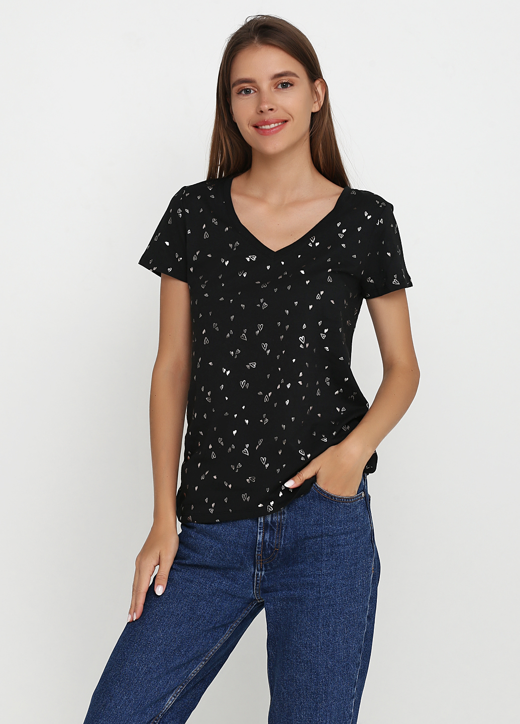 

Черная футболка - женская футболка GAP GA0259W XS 10433 Черный