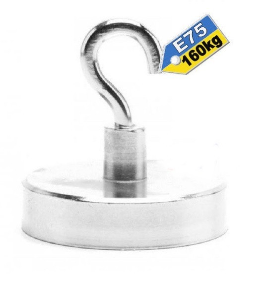 

Магнит в корпусе держатель с крючком Е75 160кг