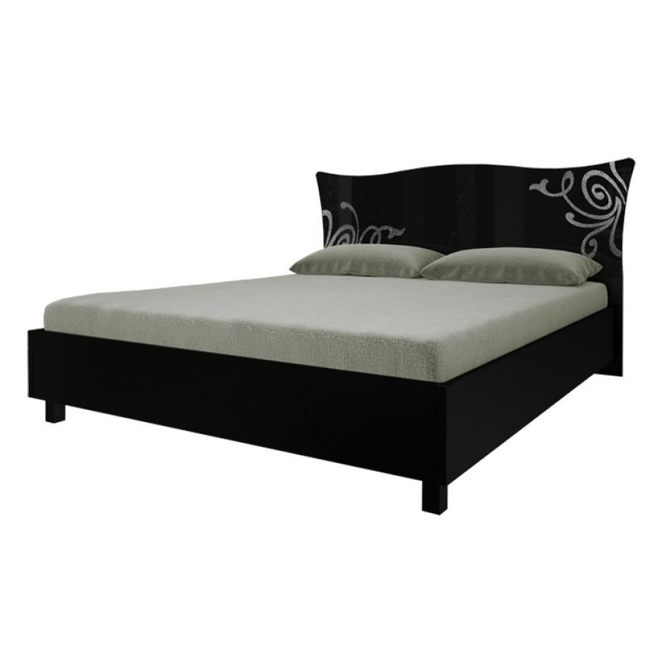 

Кровать двуспальная из ЛДСП 180x200 Богема BG-38-BL MiroMark черный глянец (без каркаса и матраса)