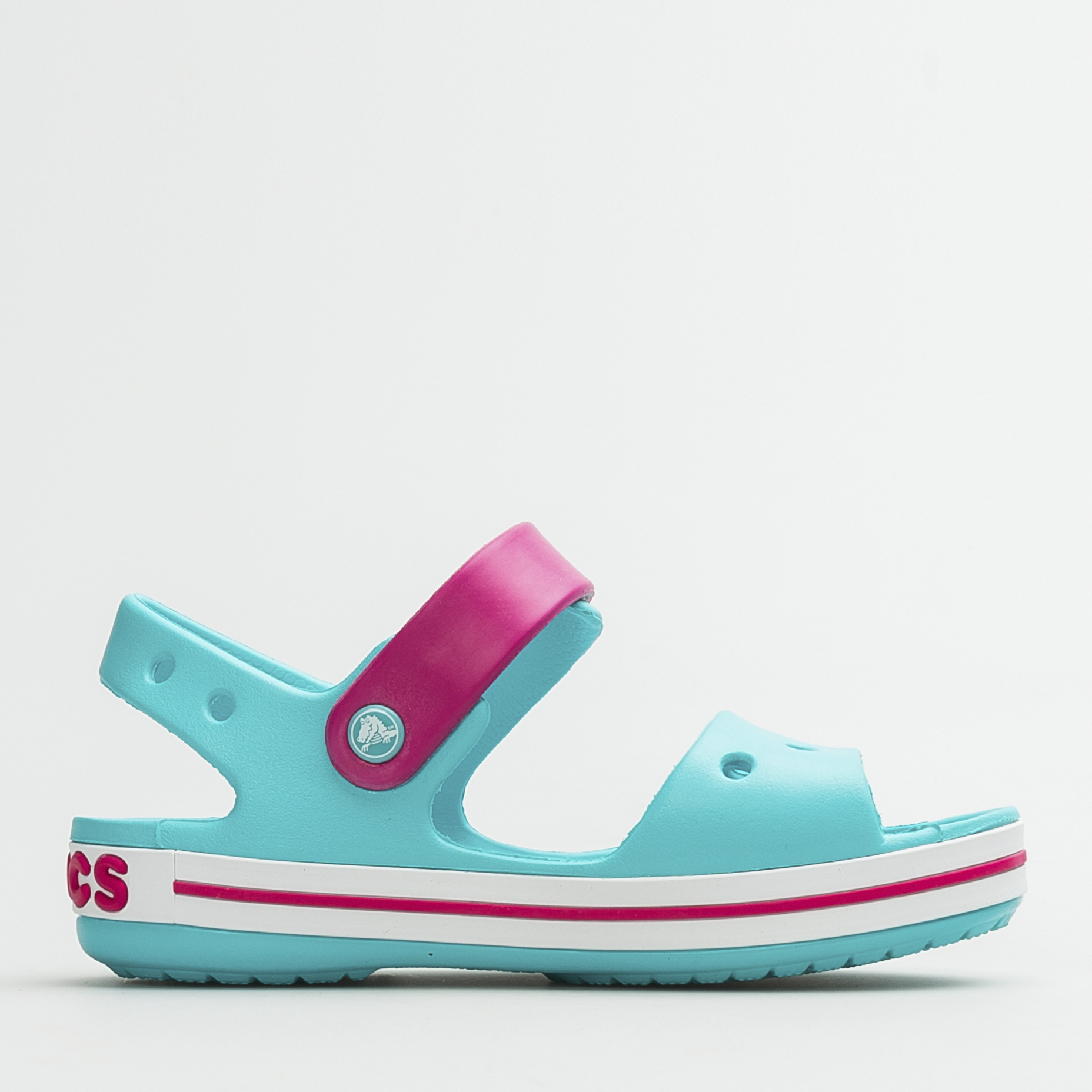 Акція на Сандалії Crocs Crocband Sandal Kids 12856-4FV-С12 29 18.3 см Pool/Candy Pink від Rozetka