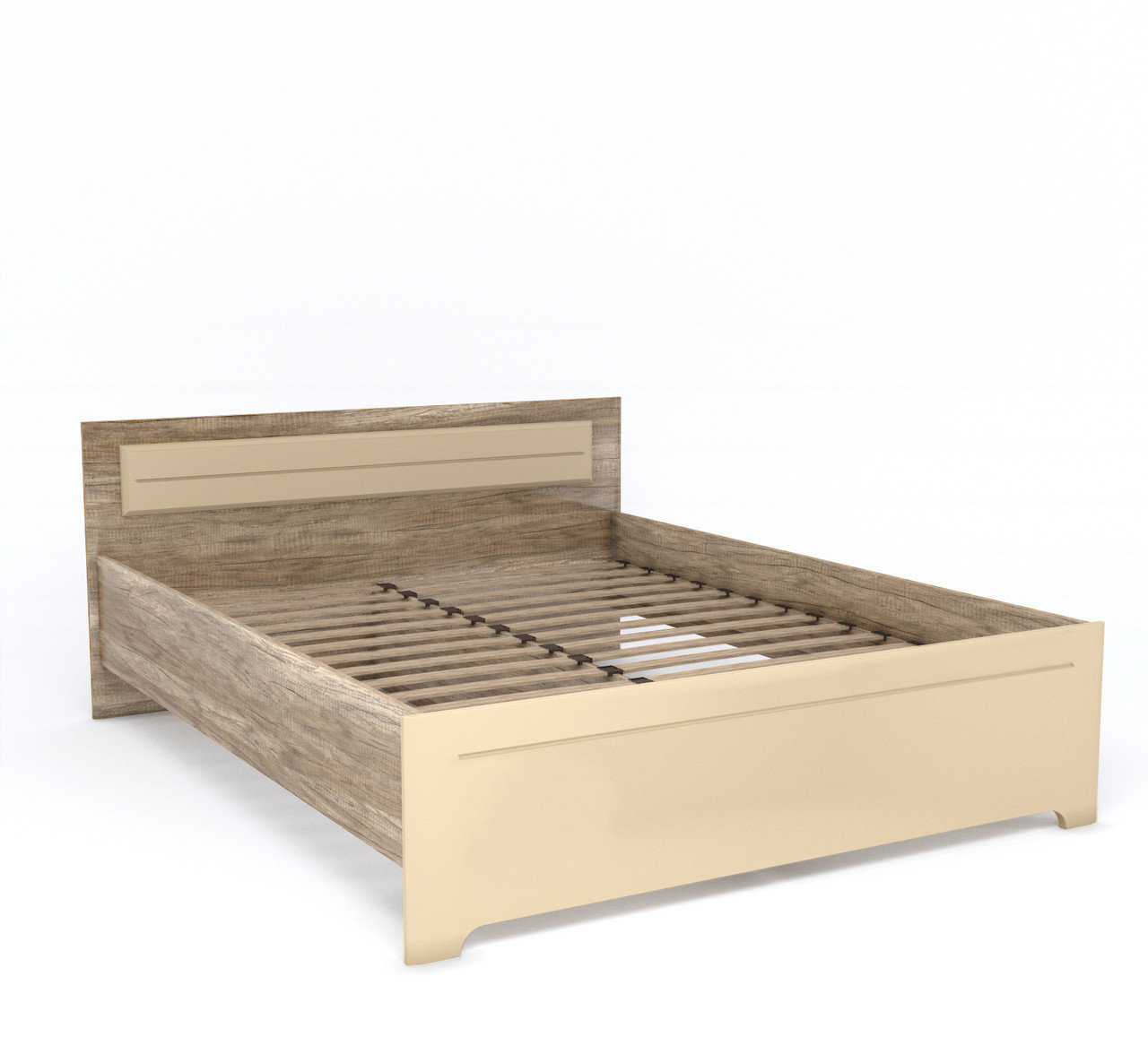 

Кровать двуспальная 160*200 из ДСП+МДФ без основания MULATTO W Blonski Дуб каньон+сахара глянец