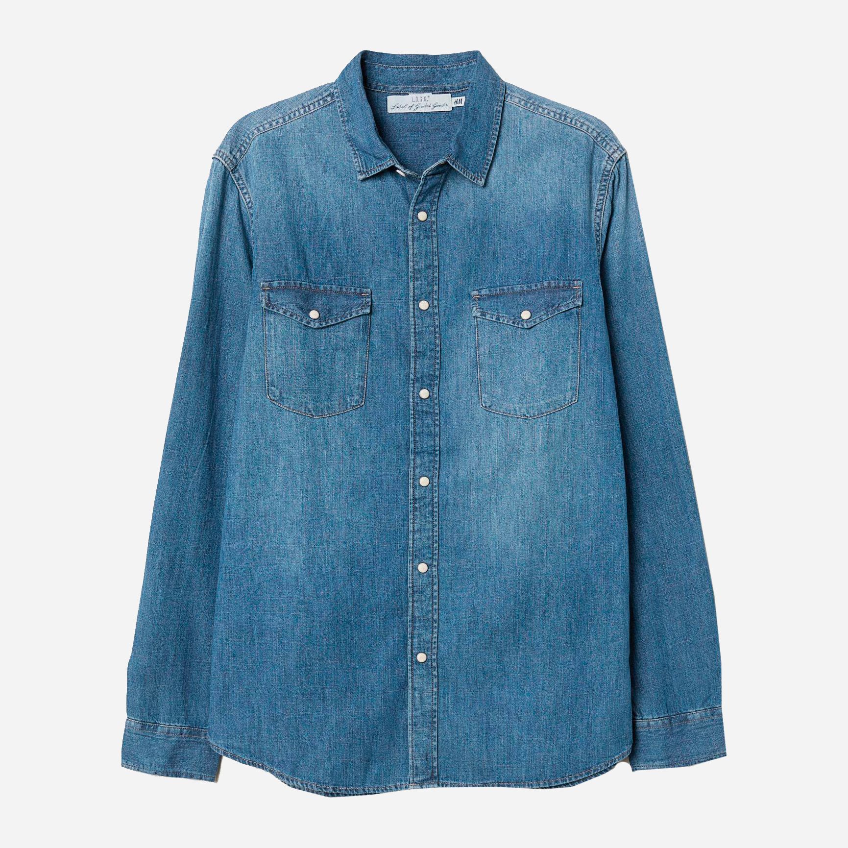 

Рубашка джинсовая H&M 6591408-ACXD S Синяя