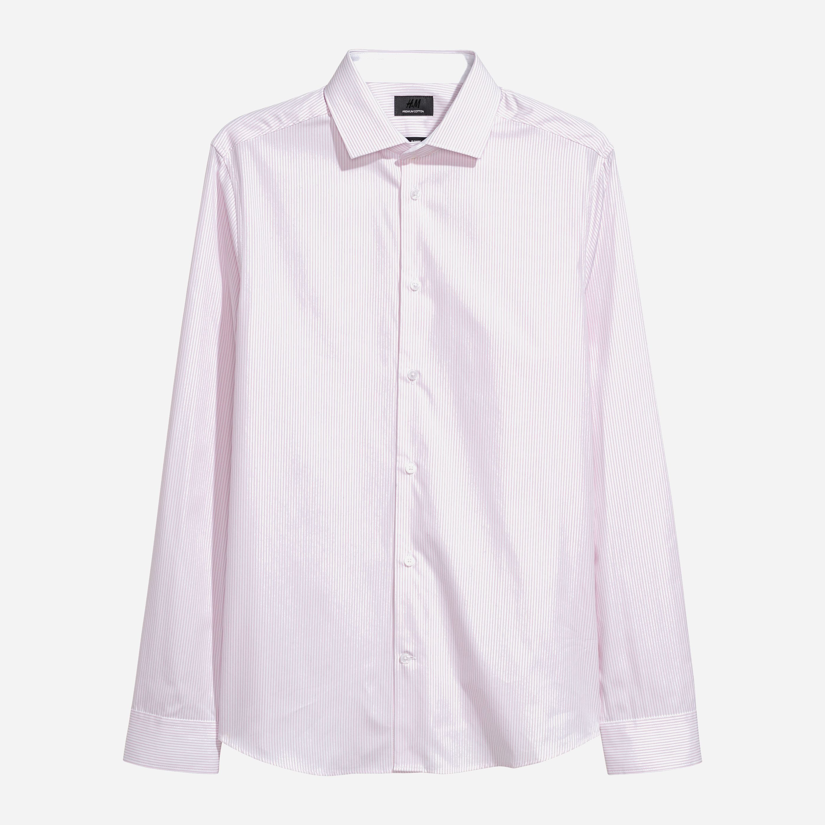 

Рубашка H&M 4430787-AAQA XS Белая с розовым