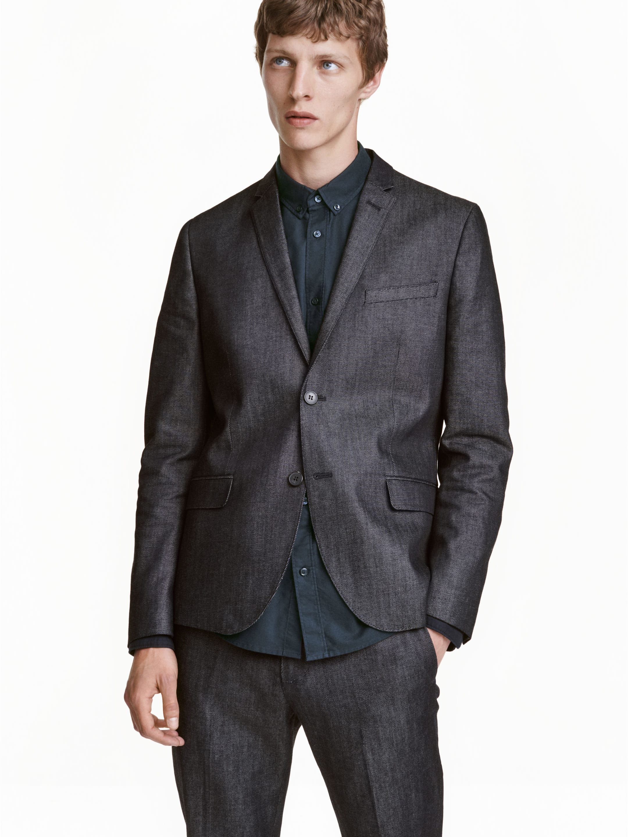 

Пиджак H&M 4121954-AAQJ 48 Темно-синий
