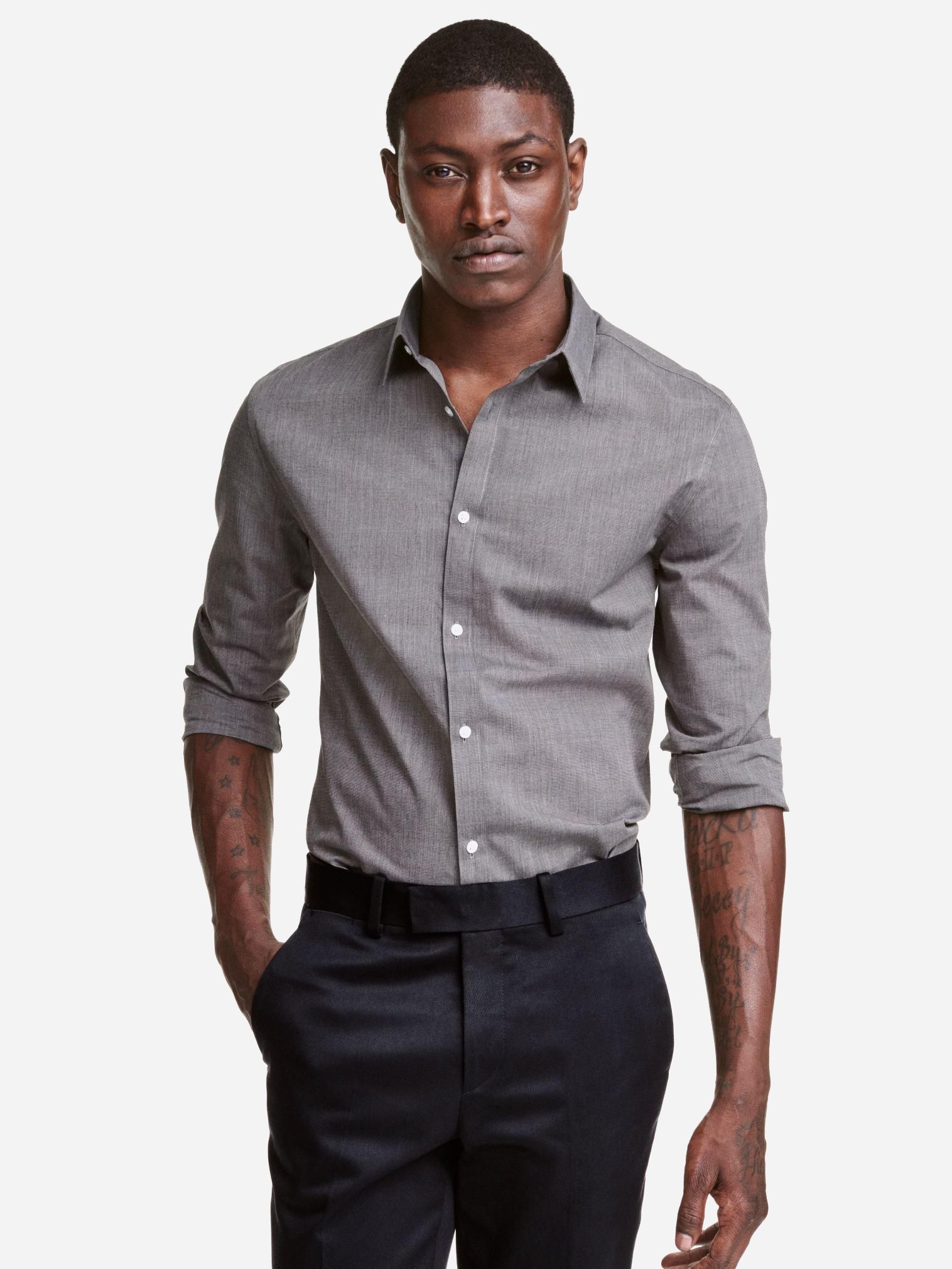 

Рубашка H&M 4005314-ABKU XS Серая