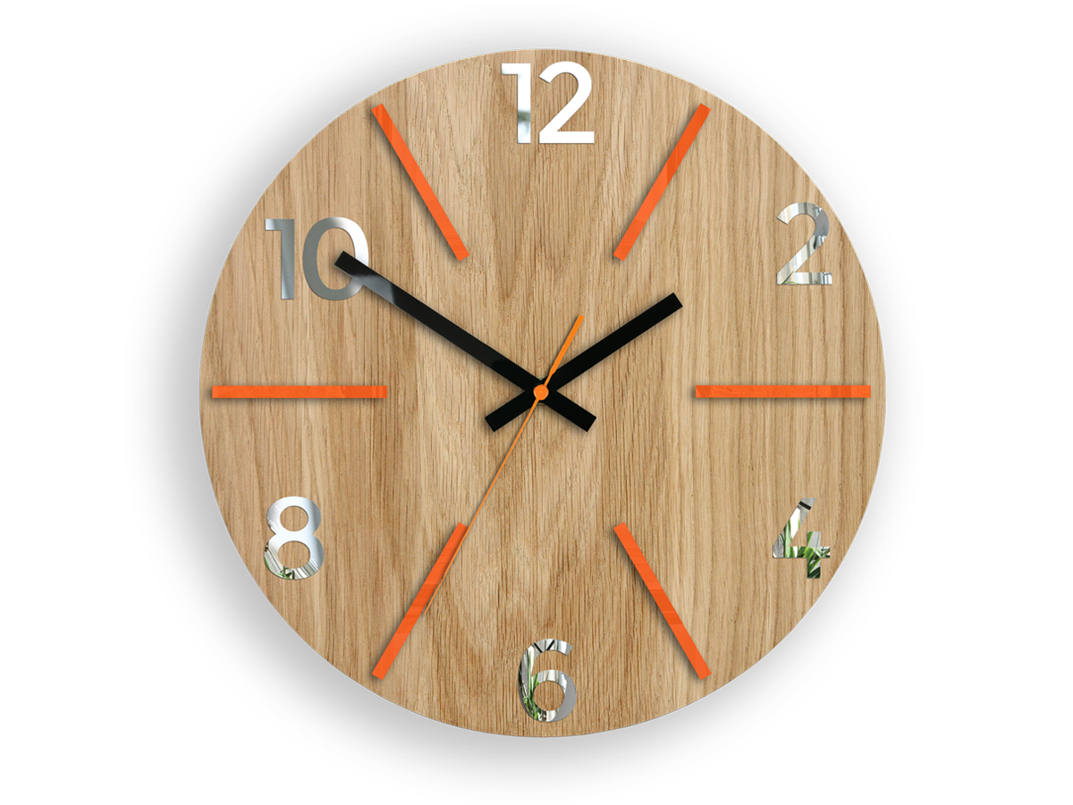 

Часы настенные AKSEL ORANGE & MIRRORR 33 см Modern Clock