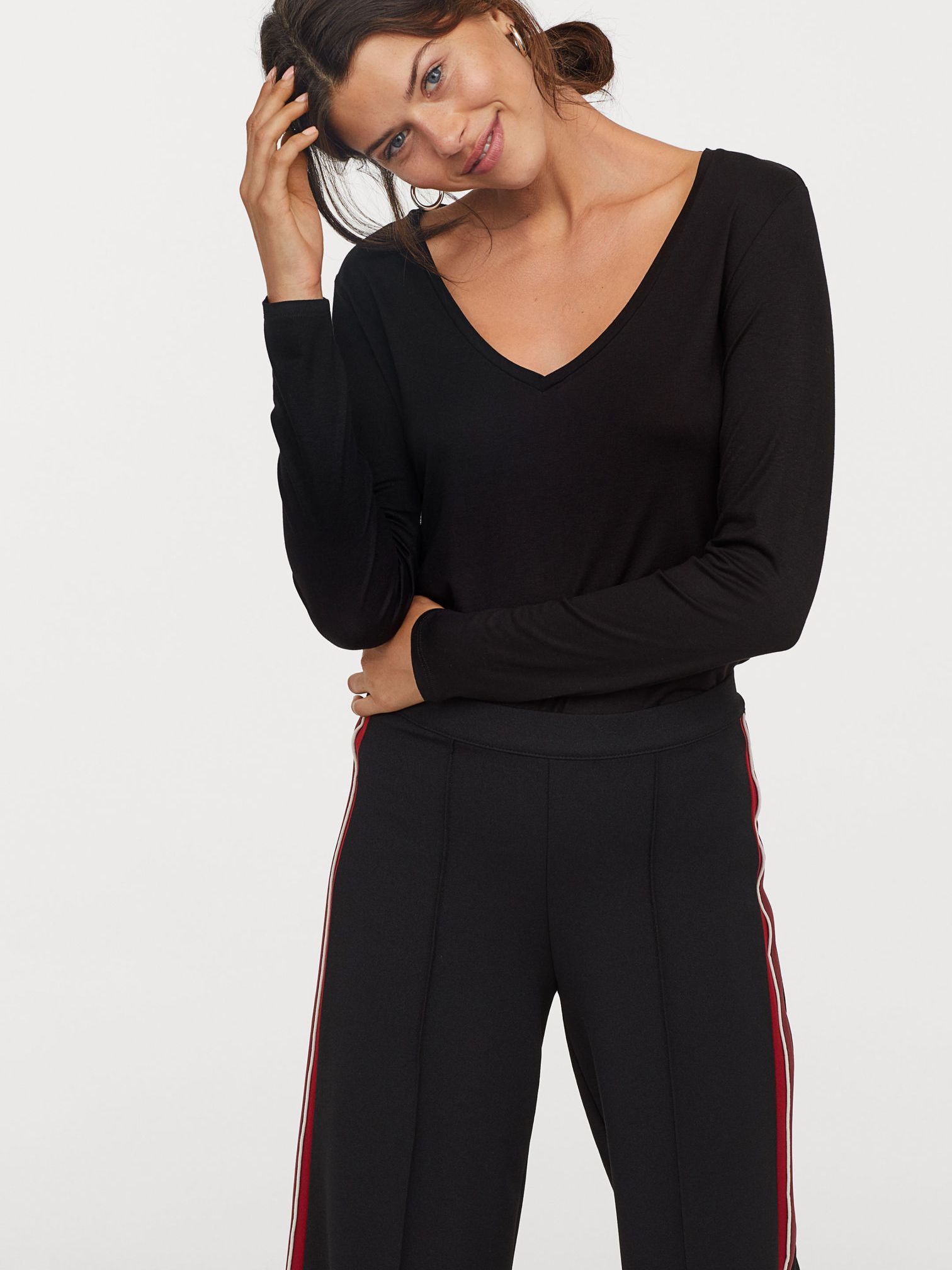 

Лонгслив H&M 672598a92 XS Черный