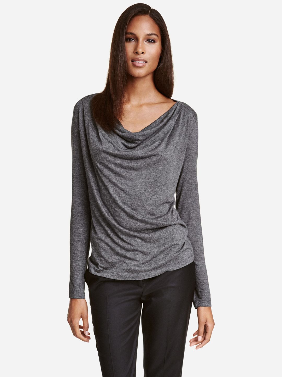 

Лонгслив H&M 427287001a92 M Темно-серый