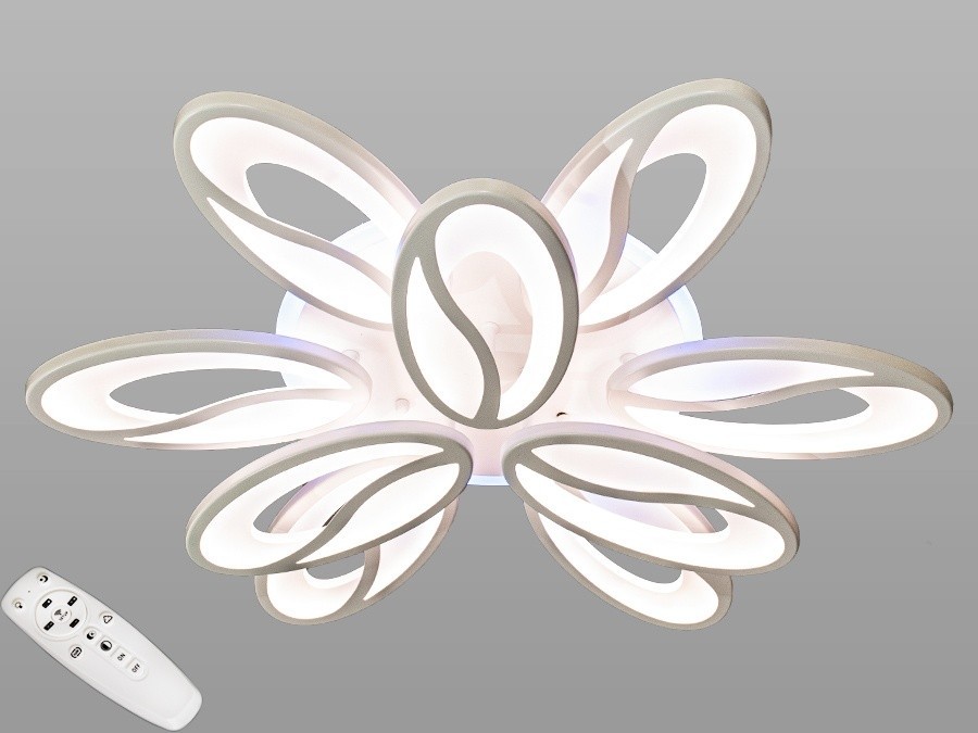 

Потолочная современная LED-люстра AlexMosh с диммером и LED подсветкой 150w цвет белый (719)