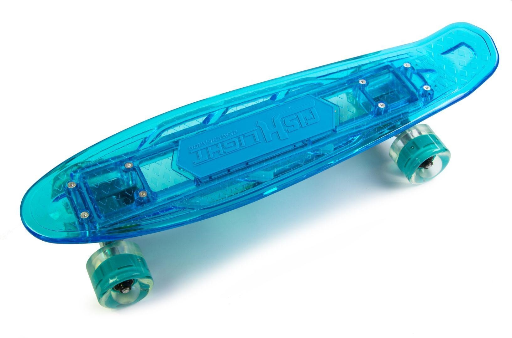

Пенни борд (скейтборд) Penny Board "Fish" прозрачный Transparent Deck + Music (CS-761760009