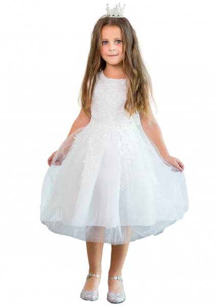 

Детское красивое платье с ажурным лифом 2 года (87 см) 3099-white белый цвет