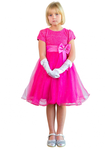 

Нарядное платье для девочки 2 года (87 см) 3017-pink малиновый цвет