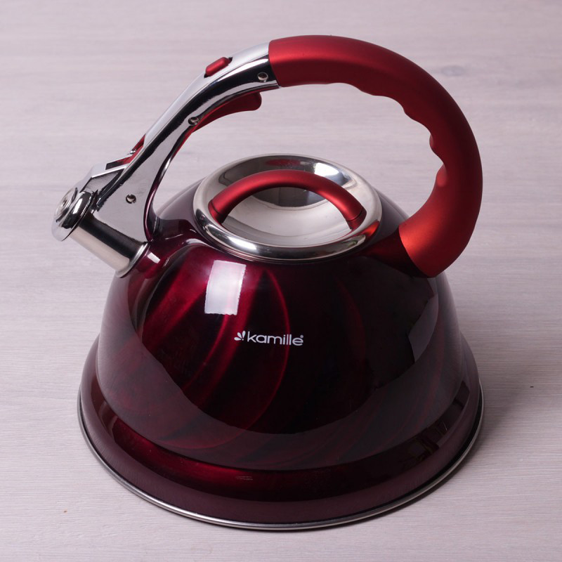 

Чайник 3л из нержавеющей стали со свистком и бакелитовой ручкой Kamille 0690N