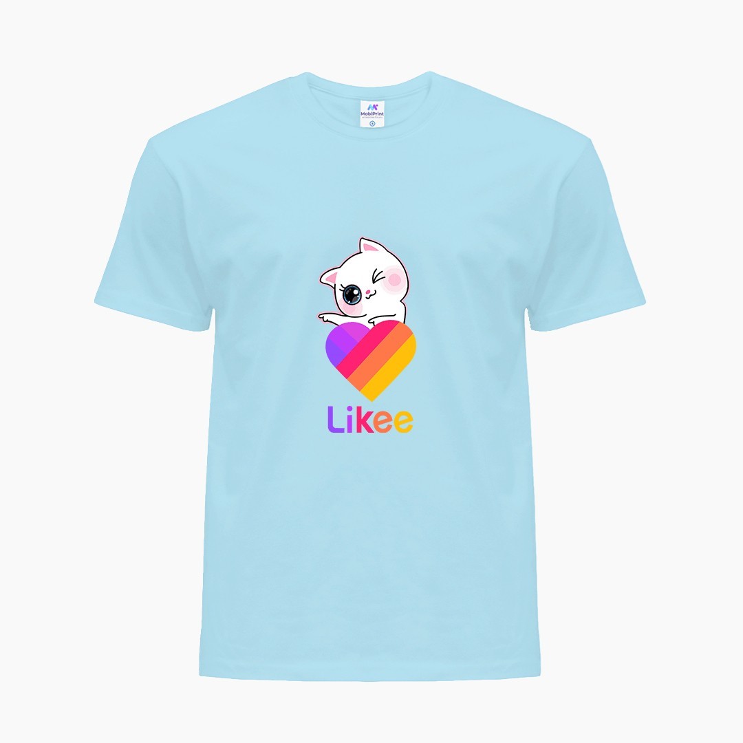 

Детская футболка Лайк Кот (Likee Cat) (25186-1595) 122-128 см Хлопок Голубой