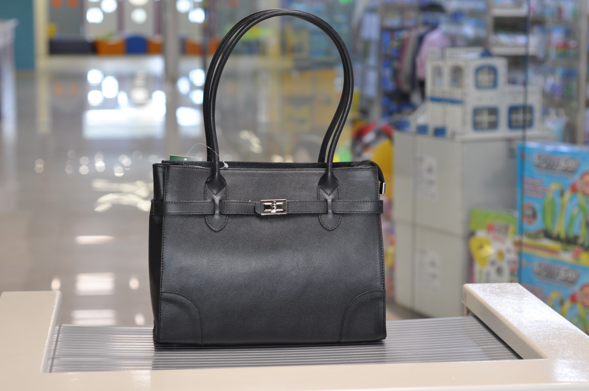 

Женская кожаная сумка тоут Italian bag черная 3342