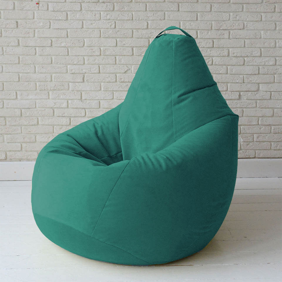 

Кресло мешок Nova KatyPuf бирюзовое Велюр XXL 140x100