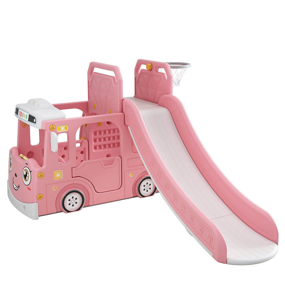

Горка с качелями и домиком Bambi Автобус WM19090-8 Pink (WM19090)