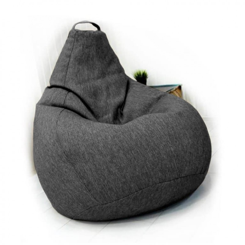 

Кресло мешок Nova KatyPuf серое Рогожка, Размер XL 125x90