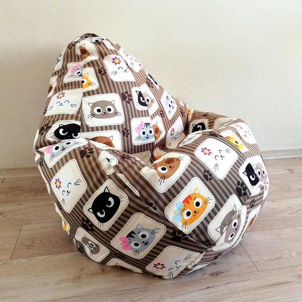 

Кресло мешок Nova KatyPuf "Little Cats" Коттон, Размер XL 125x90