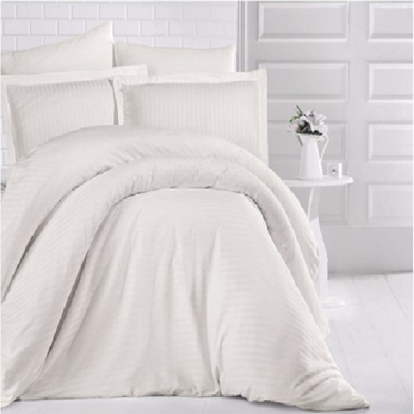 

Постельное белье Clasy Saten Strip евро 200*220 Krem, Турция Код 7951