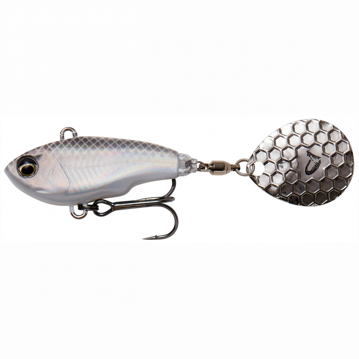 

Тейл-спиннер Savage Gear Fat Tail Spin 80mm 24g White Silver