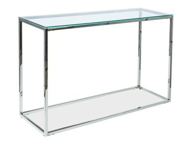 

Столик-консоль стеклянный Intarsio Хилтон С серебряный 120X40