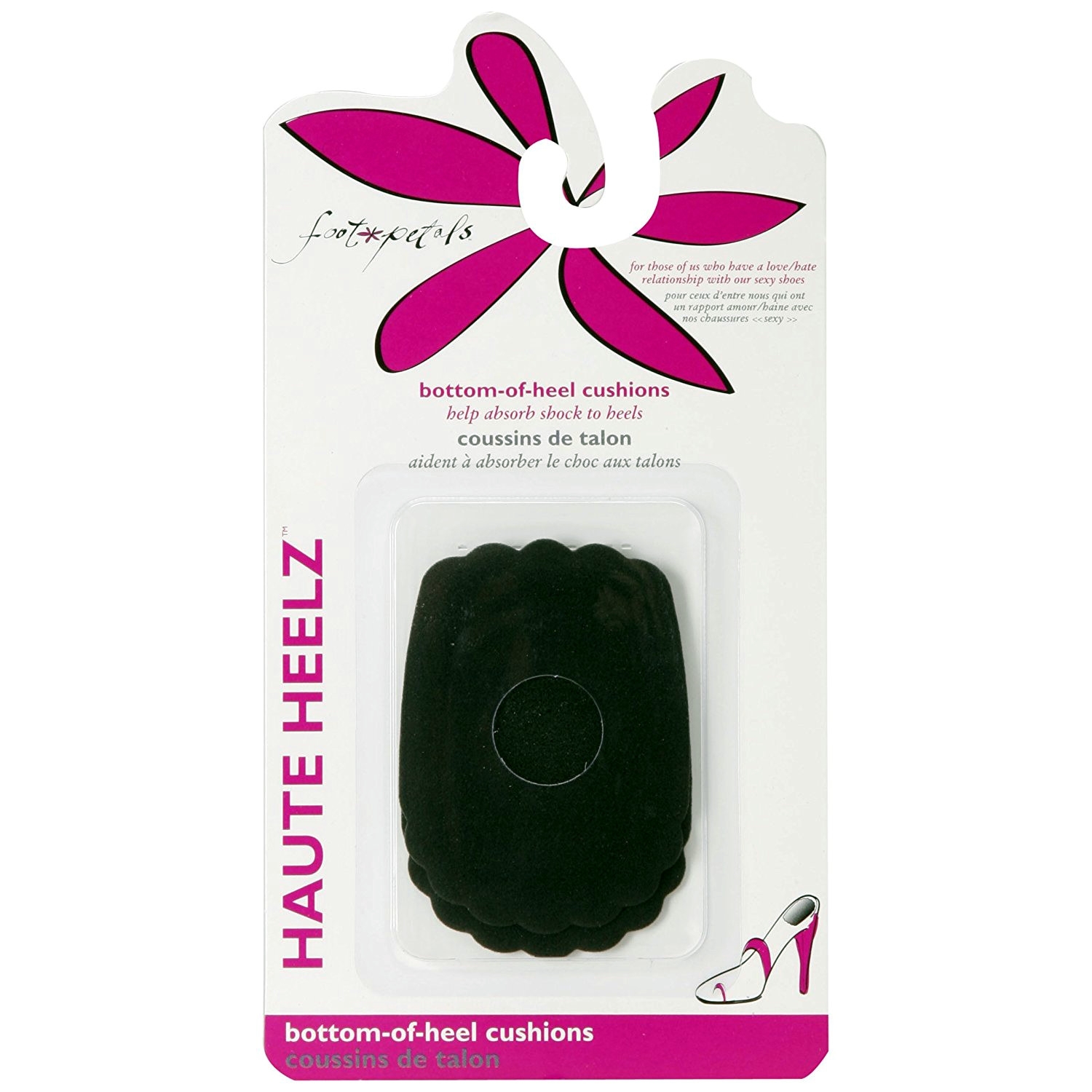 

Черные ортопедические подпяточники для женской обуви Foot Petals Haute Heelz