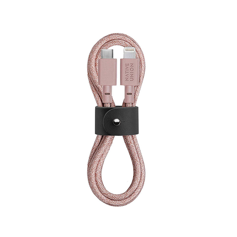

Кабель Native Union Belt Cable USB-C to Lightning Rose 1.2 m (BELT-KV-CL-ROSE-2)