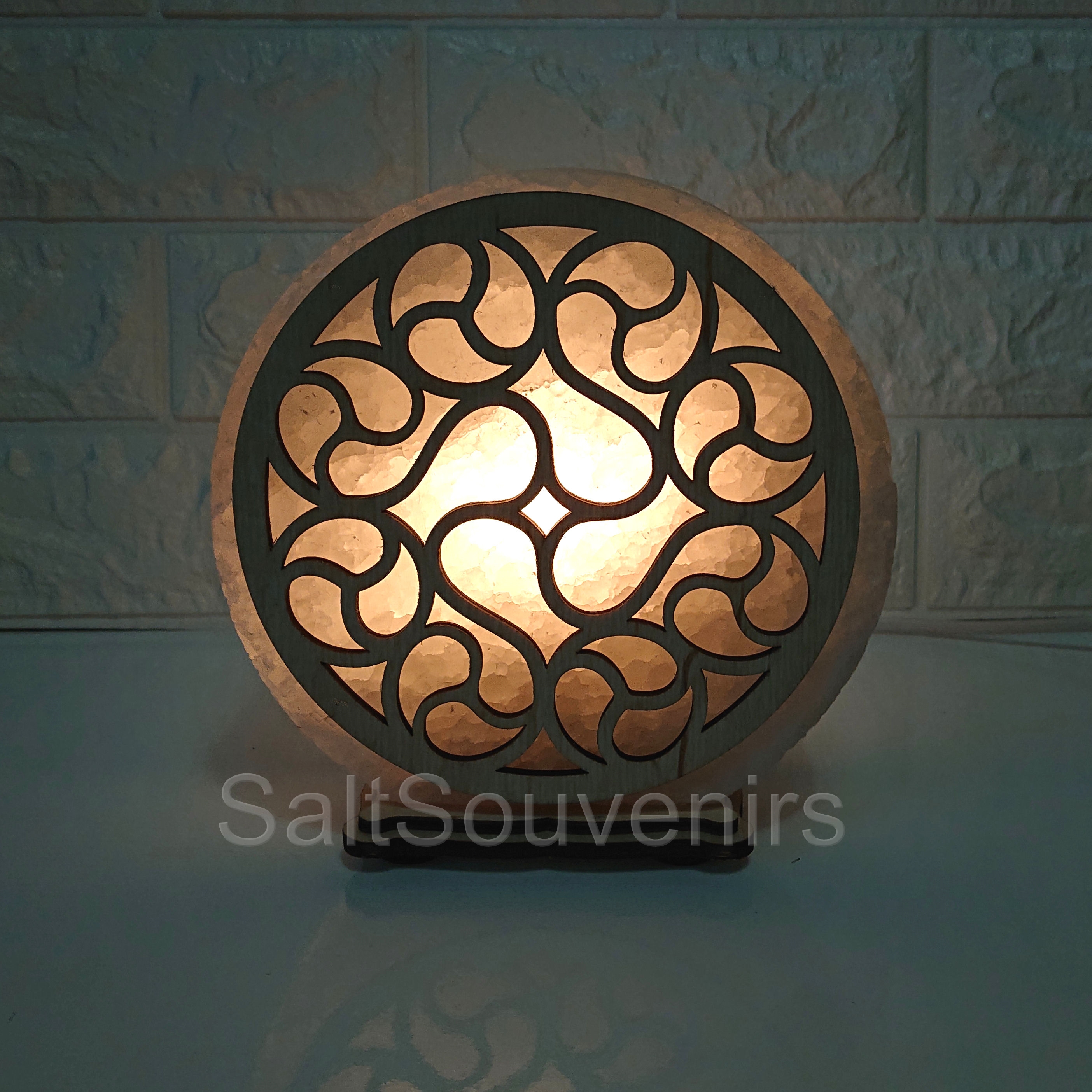 

Соляная лампа EcoDecorLamp круглая Узор 186 желтый