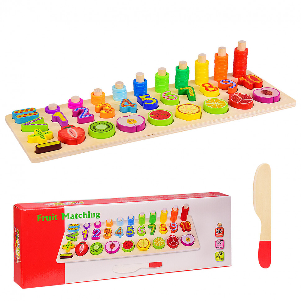 

Деревянная игрушка Wood Toys WD2716 обучающая доска 3 в1