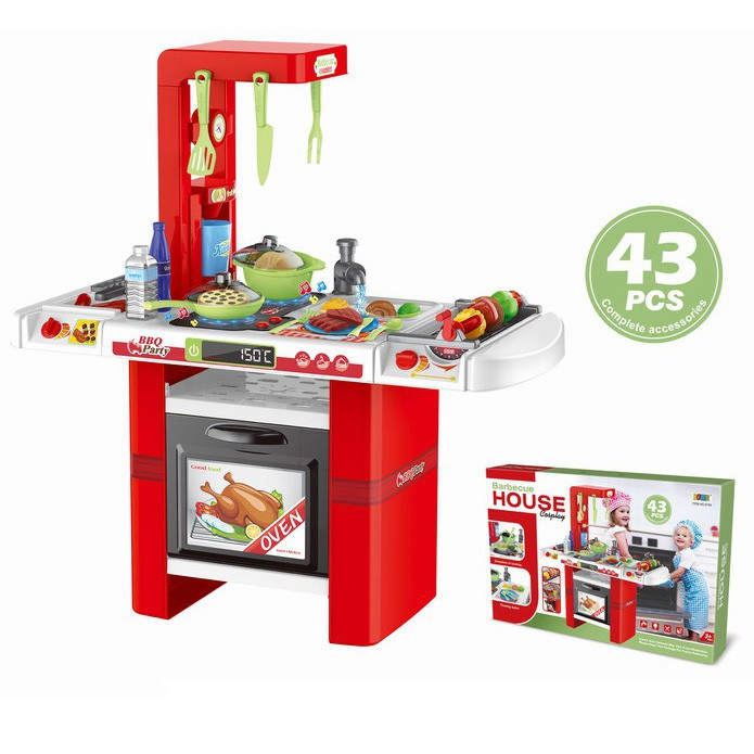 

Игровой набор кухня с посудой A-Toys 8759K красный