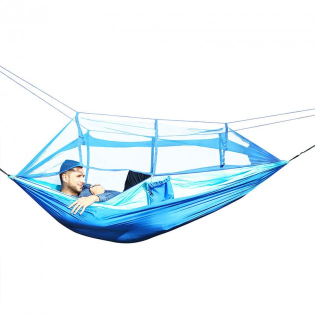 

Туристический гамак с москитной сеткой тканевый Hammock Net (Синий)