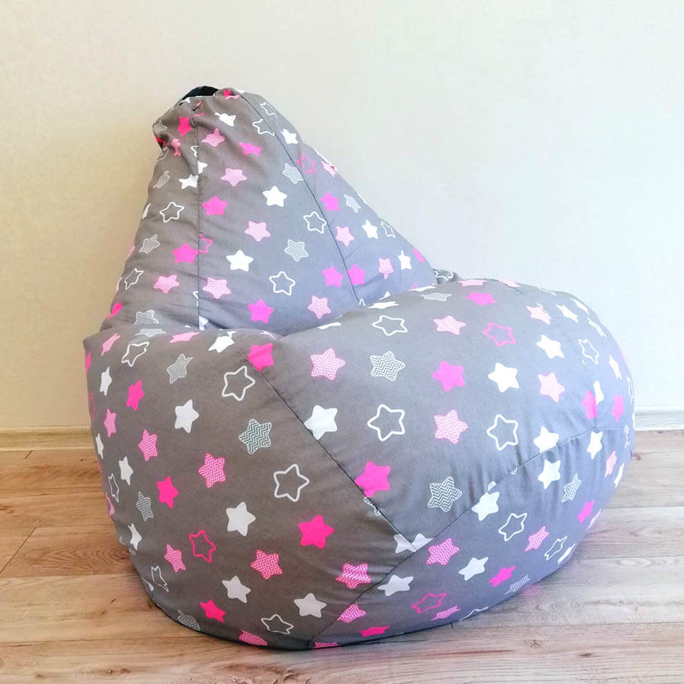 

Кресло мешок Nova KatyPuf "Бирюзовые звезды" Хлопок, Размер XL 125x90