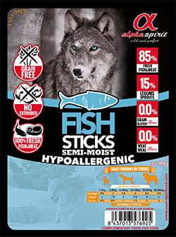 

Лакомства для собак Alpha Spirit DOG Sticks Fish (с рыбой) 30 шт.