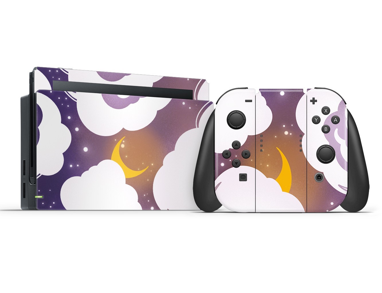 

Виниловые наклейки для Nintendo Switch Полный Белый с фиолетовым набор наклеек с изображением луны